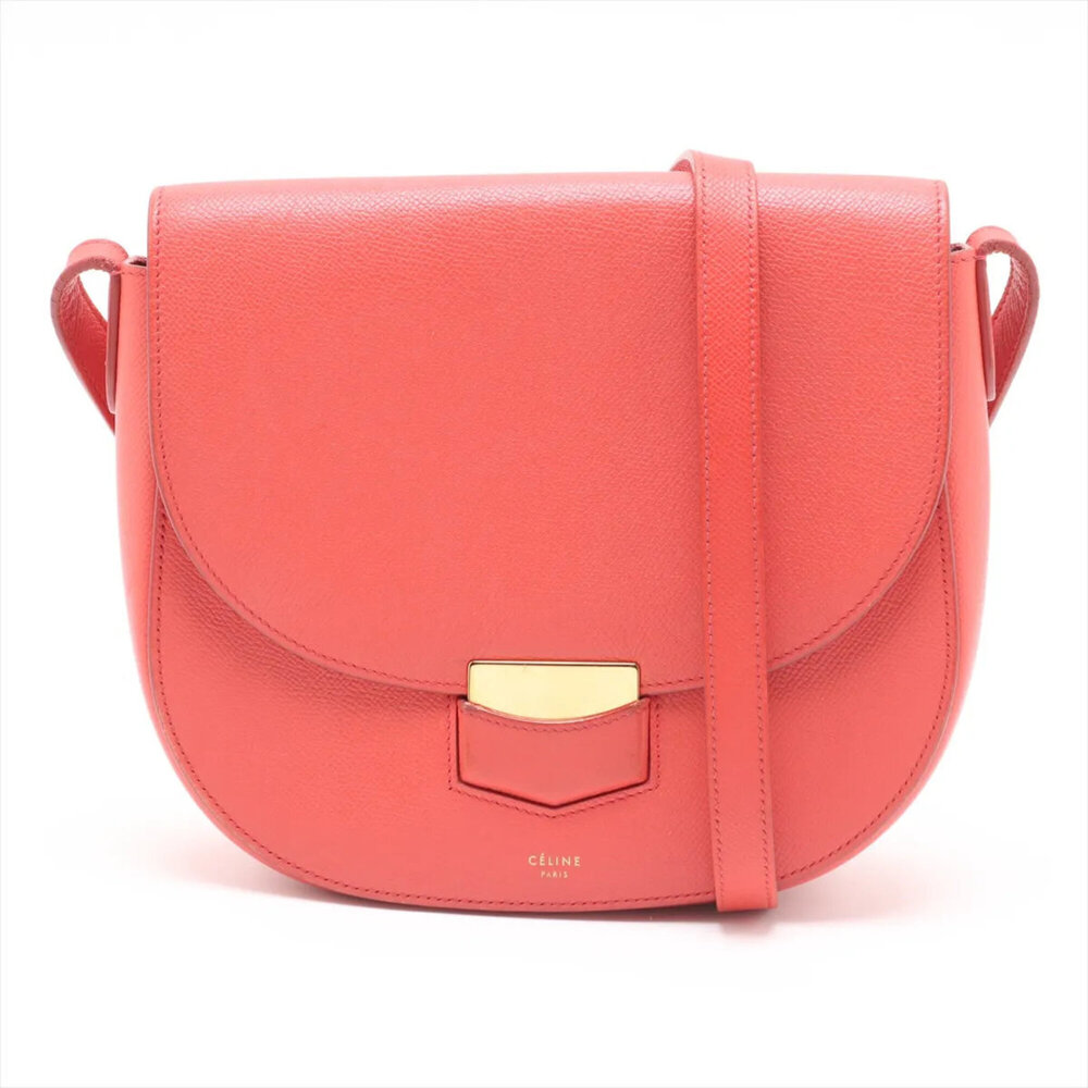 Celine Trotter Leather Shoulder Bag Crossbody Gold Hardware Handbag Tote for ...
